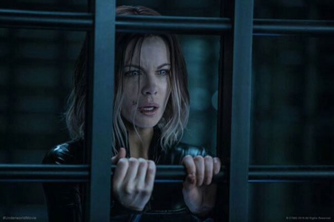 Un fotogramma del film horror del 2017 Underworld: Blood Wars