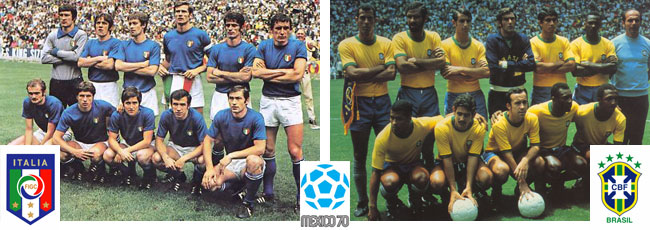 Italia in finale contro il Brasile nell'edizione di Messico 1970