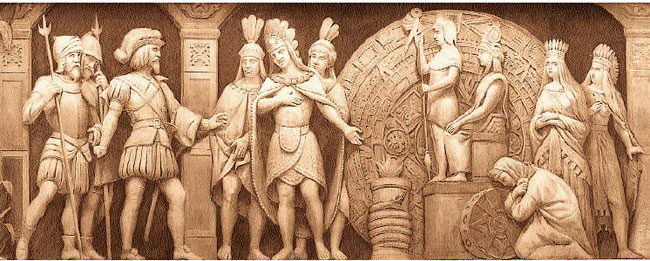 L'incontro tra Montezuma e Hernán Cortés