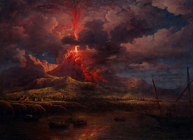 Un altro dipindo dedicato all'eruzione del Vesuvio