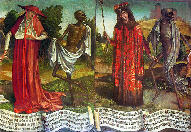 Un affresco di Danza Macabra (Danse Macabre, Totentanz)