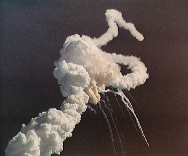 Le scie di vapore dello shuttle Challenger