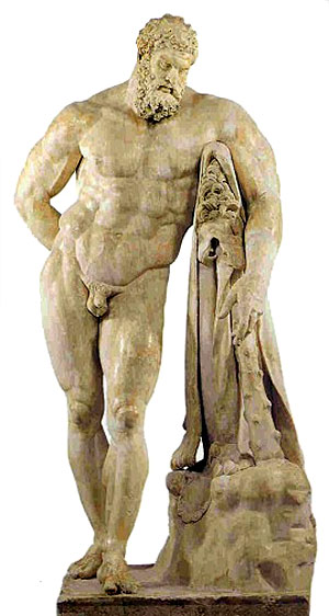 Una statua raffigirante Ercole (Eracle)
