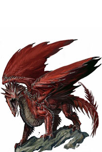 L'immagine di un giovane drago rosso creata da Ben Wootten