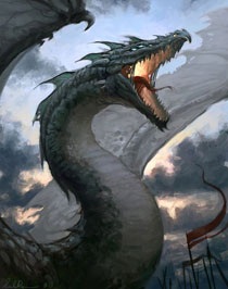 Un enorme drago mutante pronto alla battaglia Un enorme drago mutante pronto alla battaglia