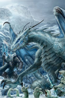 Un drago azzuro in piena battaglia tra i ghiacchi Un drago azzuro in piena battaglia tra i ghiacchi