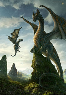Un drago verde e il suo piccolo Un drago verde e il suo piccolo