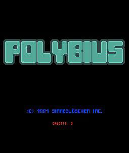 La schermata iniziale del videogioco Polybius
