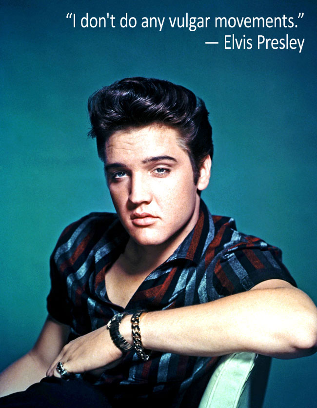 Una foto con citazione di Elvis Presley, il Re del Rock'n'Roll