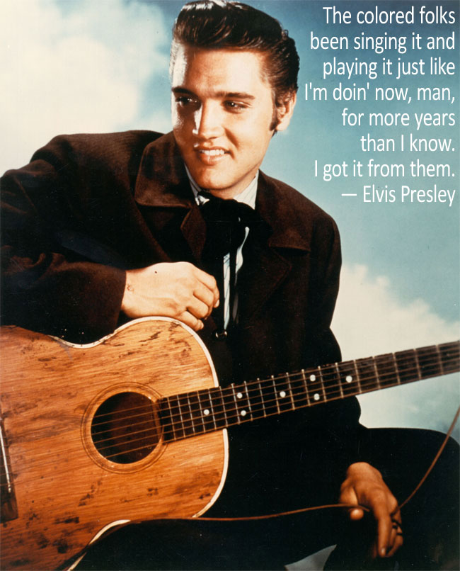 Una foto con citazione di Elvis Presley, il Re del Rock'n'Roll