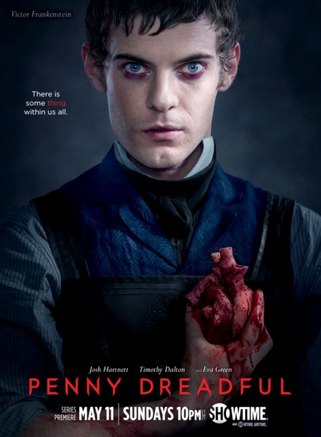 Un poster promozionale della prima Stagione di Penny Dreadful rappresentante Victor Frankenstein