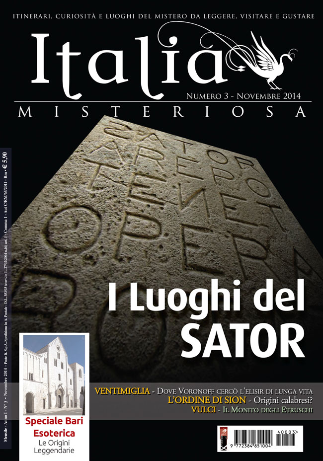 La copertina del numero 3 di novembre 2014 del magazine Italia Misteriosa