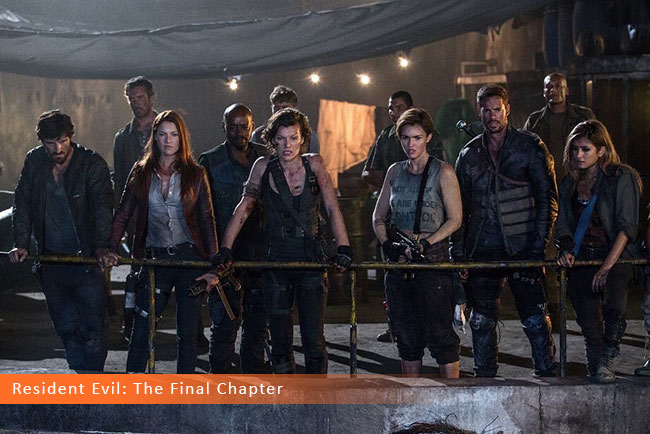 Un fotogramma dal film horror 2017 intitolato Resident Evil: The Final Chapter