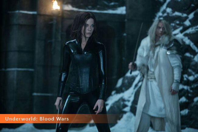 Un fotogramma dal film horror 2017 intitolato Underworld: Blood Wars