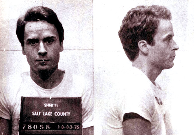 Ted Bundy, foto all'arresto nel 1975