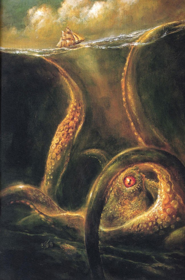 Il Kraken dipinto da Bob Eggleton