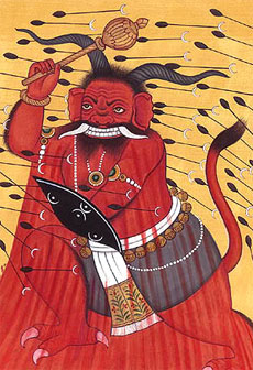 Raktabija, l'asura auto-replicante