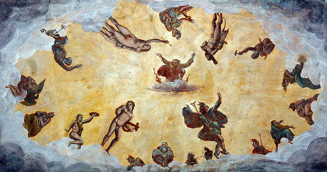 L'affresco con gli Dèi dell’Olimpo