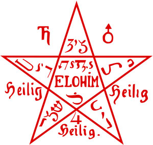 Immagine del Pentagramma Magico tratto dal libro di Mos