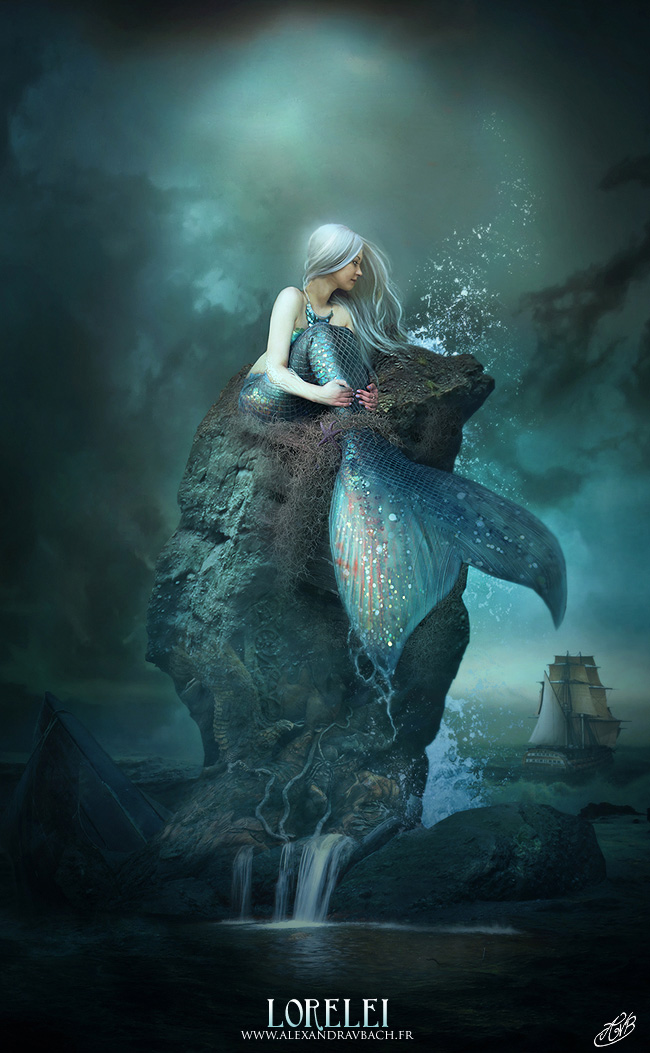 Un'illustrazione della ninfa Lorelei 